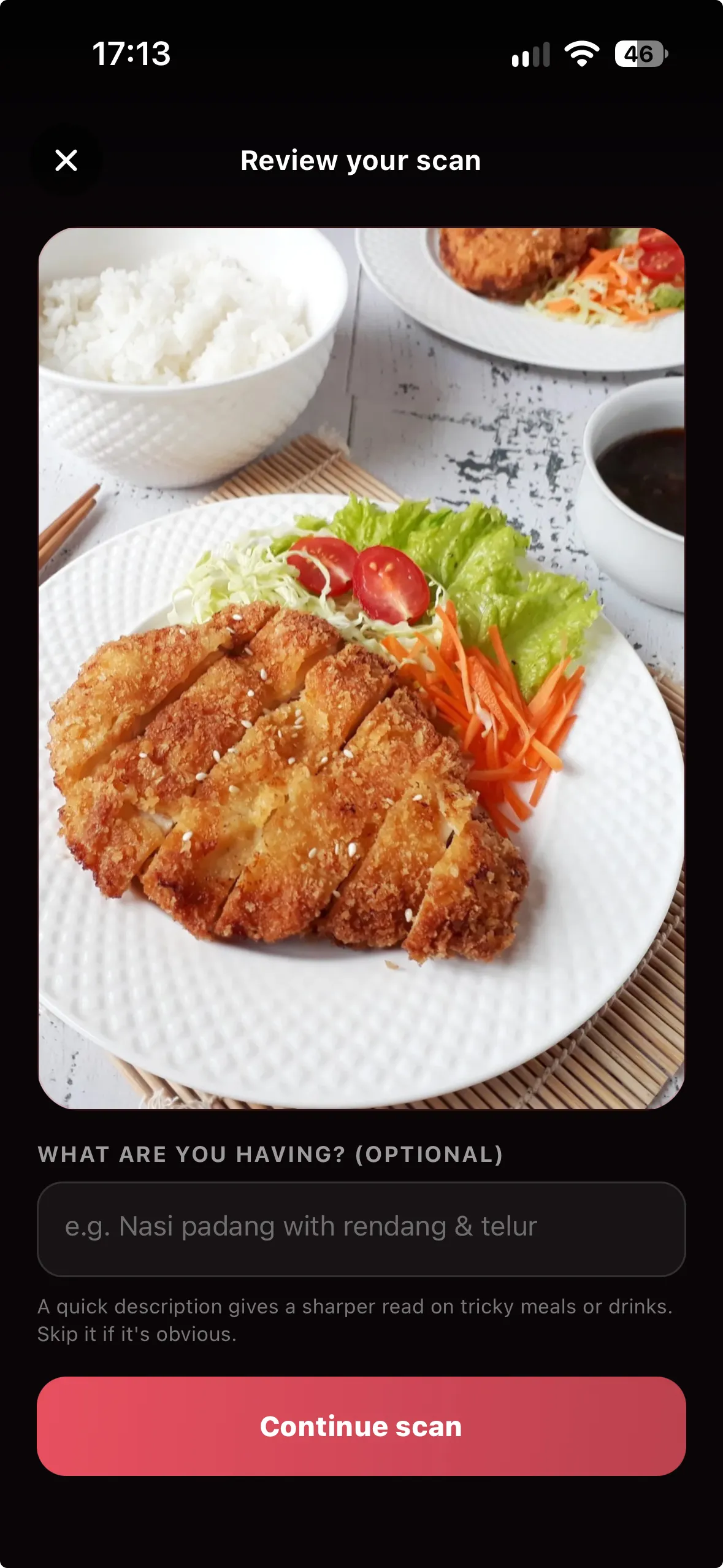 Hasil Bloom Scan dari foto makanan di Petaly